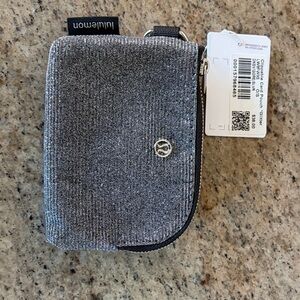 lululemon athletica Sparkle Silver Card & Tech Pouch